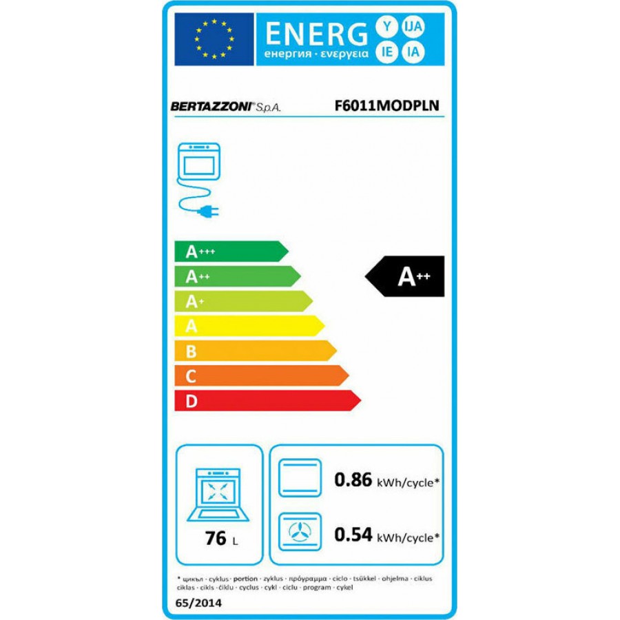 Bertazzoni F60 11 MOD P L N Φούρνος άνω Πάγκου 76lt χωρίς Εστίες Π59.5εκ. Bertazzoni F60 11 MOD P L N Φούρνος άνω Πάγκου 76lt χωρίς Εστίες Π59.5εκ.